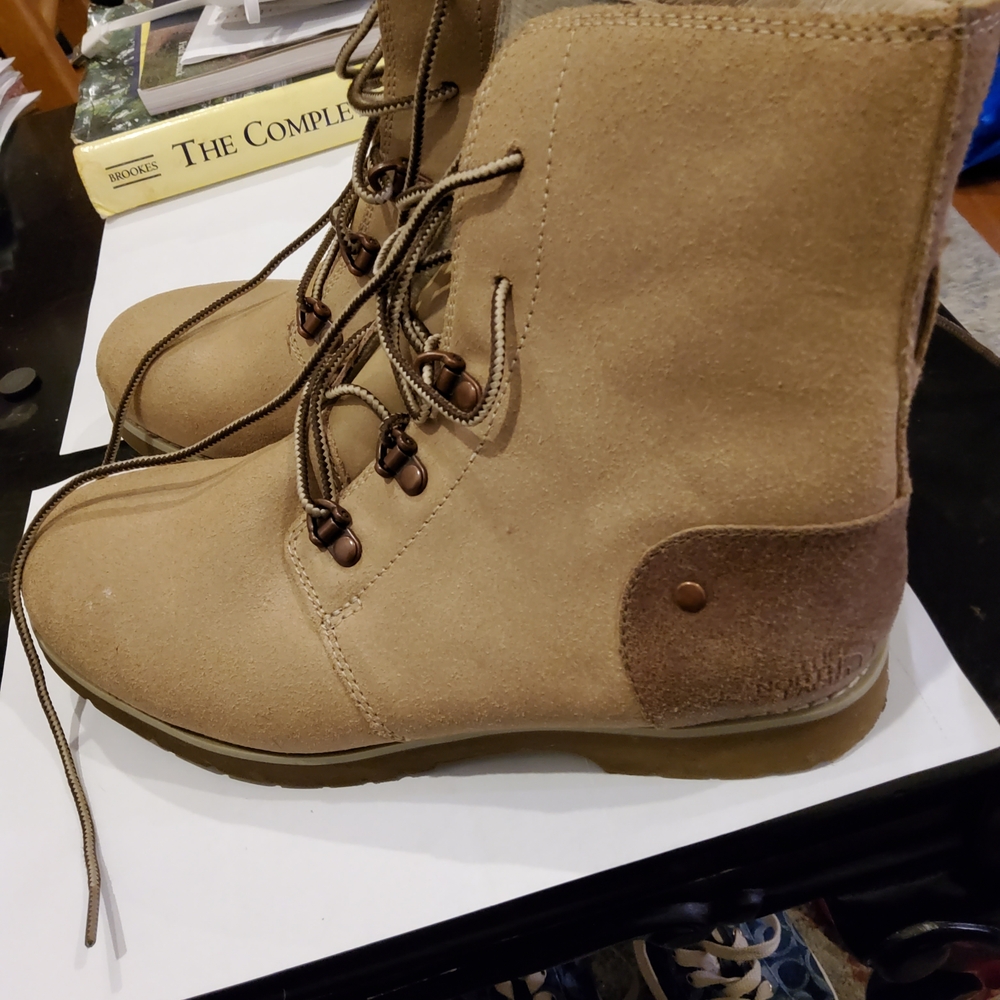 The North Face Women's Tan Lace-Up Suede Ankle Boots